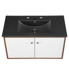 Modway - Transmit 36" Vanité de salle de bain murale - Noir noyer-8