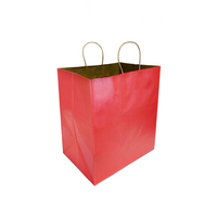Reliabag - Sac En Papier Avec poignees Torsadees, Rouge, 14 po L X 10 po P X 15,75 po H, Paquet De 50-Fabrique en papier kraft rouge de qualite superieure avec fond plat renforce.
