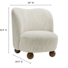 Modway - Monroe Tissu Boucle Chaise d’accent - Noyer perlé-Esthétique douce avec des contours arrondis