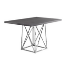 Monarch Specialties - 1059 Table A Manger - 36 po X 48 po /Gris/Metal Chrome-Gris, métal chromé