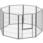PawHut 8-Panel Heavy Duty Foldable Dog Playpen - 39" H-Eight panels are configured into various shapes for versatile setups