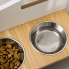PawHut Elevated Dog Bed with Dog Bowls and Washable Cover-Soft padding cushion and fabric for comfortable
