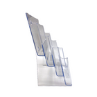 Futech 4-Bay Countertop Brochure Holder - Holds 8-1/2" x 11" Literature - Acrylic - 9.25" W x 13.25" H x 7" D - 2 Pack (CTS0142)-1.25" For all Three Slots
