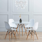Nicer Furniture Eiffel Style Dining Table with 40" Table Top - White-White Wood