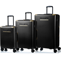 Champs - Luxe Ensemble de Bagages 3 Pièces - Noir-Système d'expansion sur toutes les mallettes