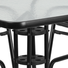 Table carrée de 31,5 po en verre/métal et 4 chaises empilables noires en aluminium avec dossier à lattes (TLH-0732SQ-017CBK4-GG)-8