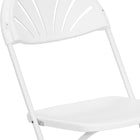Flash Furniture HERCULES Series Plastic Fan Back Folding Chair - White-Dry assisting drain holes