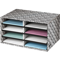 Fellowes Brocade Desktop Literature Sorter - Letter Size - White/Black-Organizes mail, forms, catalog sheets or any letter size literature