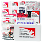 First Aid Central - Trousse de premiers soins règlementaire CSA - Type 3 - Intermédiaire - Petite - Métal-Emballée dans un boîtier métallique mural durable avec logo bilingue de trousse de premiers soins.