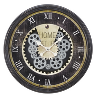 Monarch Specialties - Horloge - 20 po Rond - Mécanisme D'Engrenage - Horloge Murale - Brun - Transitionnel-Horloge murale ronde de 20 pouces, tendance et élégante, en finition marron foncé, avec en son centre un mécanisme unique à engrenages mobiles