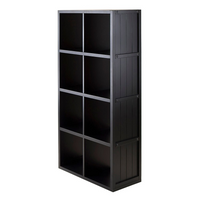 Winsome –  Étagère de rangement cloisonnée Timothy avec panneau de lambris, cube de 4 x 2 po, 25.63 po x 11,81 x 53.11 po, noir-Utilisez-le comme un présentoir de rangement ou agencez-le avec des paniers pour changer son apparence