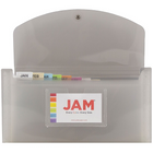 JAM Paper Chemise-accordéon, 13 pochettes, fermeture bouton/ficelle, format chèque 5 x 10,5 po, gris fumée, 2/pqt (221618981z)-4