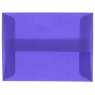 JAM Paper Enveloppes livret en vélin translucide avec ferm. gom., 4 3/8 x 5 3/4 po, bleu primaire, 100/pqt-Bleu primaire