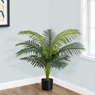 Monarch Specialties - Plante Artificielle - 34 po H - Palmier - Mis En Pot - Touche Réelle - Feuilles Vertes - Pot Noir-10 feuilles de palmier vertes luxueuses, réglables, et qui semblent réels pour une touche exotique à n'importe quelle pièce