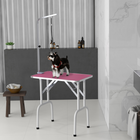 PawHut Foldable Pet Grooming Table for Dogs Cats Non-slip Surface - Pink-Tabletop with textured rubber surface for preventing slipping off