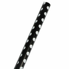 JAM Paper -  Emballage cadeau – Papier d'emballage à pois – 25 m². Ft - Noir à pois blancs - Rouleau vendu à l'unité-Papier d’emballage à pois noir et blanc