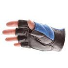 IMPACTO® 400-00 Moyen Paire Gant demi-doigts, coussinet gel dans la paume, paume en cuir noir, dos nylon-3