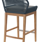 Modway - Wellspring Terrasse extérieure Bois de teck Tabouret de bar - Graphite bleu-Épingles de pied non marquées