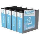 Davis Group Super offre Easyview, Reliure View à anneaux inclinés en D, 4 po, personnalisable, paquet de 4 - Noir-3 Reliure À Anneaux