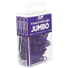 JAM Paper Coloured Jumbo Paper Clips, Large, Purple Paperclips, 5 Packs of 75, 375 Total (42186879g)-Material: Metal