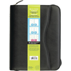 Day-Timer Undated Avalon Leather-Like Vinyl Refillable Day Planner - Black - Desk - 5-1/2" x 8-1/2" - Bilingual-Page size: 5-1/2" x 8-1/2"