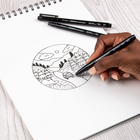 Tombow - Stylos pour le dessin, encre noire, paq./3-Excellente pointe durable