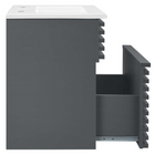 Modway - Render Fixation murale de 18" Vanette de salle de bain - Gris blanc-Tiroir à extension complète