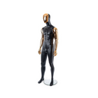 Mannequin abstrait homme adulte avec base en verre Can-Bramar, 73 po de hauteur, noir mat et visage et bras cuivre (RPMF-11)-Les deux bras, une jambe et le torse au niveau des hanches sont amovibles