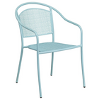 35.25'' Round Sky Blue Indoor-Outdoor Steel Patio Table Set with 4 Round Back Chairs [CO-35RD-03CHR4-SKY-GG]-4