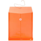 JAM Paper Enveloppes en plastique à ouverture au sommet, ferm. à bouton et ficelle, 9 3/4 x 11 3/4 po, orange, paq. de 108-Dimensions : 9 3/4 x 11 3/4 po