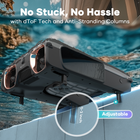 Aiper - Écumeur de piscine solaire robotisé Surfer S2 avec prise en charge de l'application, nettoyage 24h/24 et 7j/7-La conception anti-échouage réglable empêche efficacement l'appareil de se coincer sur les marches supérieures ou d'autres zones peu profondes