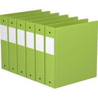 Davis Group Premium Economy Binder - Round Ring - 2" - Lime Green - 6 Pack-3 Ring Binder