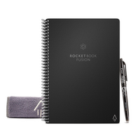 Rocketbook Fusion Smart Portable Réutilisable - format cadre - grille de points - taille exécutive - noir infini-Fini le gaspillage de papier – ce notebook écoresponsable offre 7 modèles de page différents pour la planification, la création de listes, l’établissement d’objectifs, la prise de notes, les croquis et le partage de grandes idées