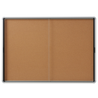 Quartet Euro Enclosed Cork Bulletin Board - Indoor Use - 2 Sliding Doors - 56" x 39"-Glass enclosed cork board