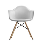 Nicer Furniture - fauteuil de style Eiffel avec pieds en bois naturel - blanc - paquet de 4-Pieds de cheville droits en bois avec protecteurs de sol pour plancher de bois franc