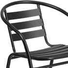 Flash Furniture Black Metal Restaurant Stack Chair with Aluminum Slats-Cross Braces provide extra stability