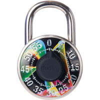 Dudley 3-Digit Combination Lock, Assorted Graphics-1-7/8in (48mm) Wide durable metal body