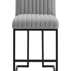 Modway - Indulge Chenal Touffé Tissu Tabouret de comptoir - Gris clair-Capsules de pied non marquées