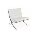 Plata Import – Chaise Cross Barcelona, cuir blanc à l’avant, noir (LS-5010-W)-Matériau en similicuir