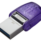 Kingston DataTraveler microDuo 3C USB Type-C and Type-A Flash Drive - 128GB -Dual connectors accommodate USB Type-C and Type-A ports