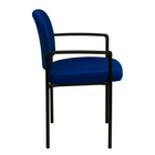 Flash Furniture Comfort Navy Fabric Stackable Steel Side Reception Chair with Arms-Stacks up to 5 Chairs High