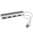StarTech 4-Port Portable USB 3.0 Hub with Built-in Cable-Sleek and stylish, with a silver, sandblasted finish that matches your MacBook
