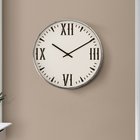 Monarch Specialties Clocks 20" Round Wall Clock - Black White Modern-The lightweight and durable chrome plastic frame with a clear glass surface makes it an easy to read analog display