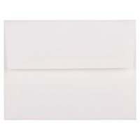 JAM Paper Enveloppes en papier vergé format livret Strathmore à fermeture gommée, 4 3/8 x 5 3/4 po, blanc brillant, 100/pqt-Blanc brillant
