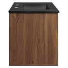Modway - Transmit 30" Vanité de salle de bain murale - Noir noyer-Portes doubles à fermeture douce