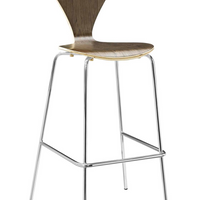 Modway - Passage Restauration Tabouret de bar - Noyer-Tabouret de bar de style milieu du siècle