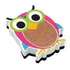 Gommes à effacer magnétiques pour tableau blanc Ashley, hibou griffonné en toile de jute, paquet de 6-L'effaceur de tableau blanc est doté d'un aimant pour qu'il adhère à n'importe quelle surface magnétique