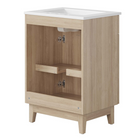 Modway - Miles 24" Vanette de salle de bain - Chêne blanc-Pattes en caoutchouc effilées