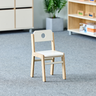 Beleduc Furniture - chaise de classe en bois Illiana - moyenne - blanc et bois naturel - ensemble de 3-Châssis en bois, dossier et assise en ABS