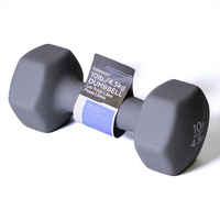 PurAthletics Haltère en néoprène PurPower Shape-Li - 10 lbs. - Gris-Haltères antidérapantes de qualité supérieure